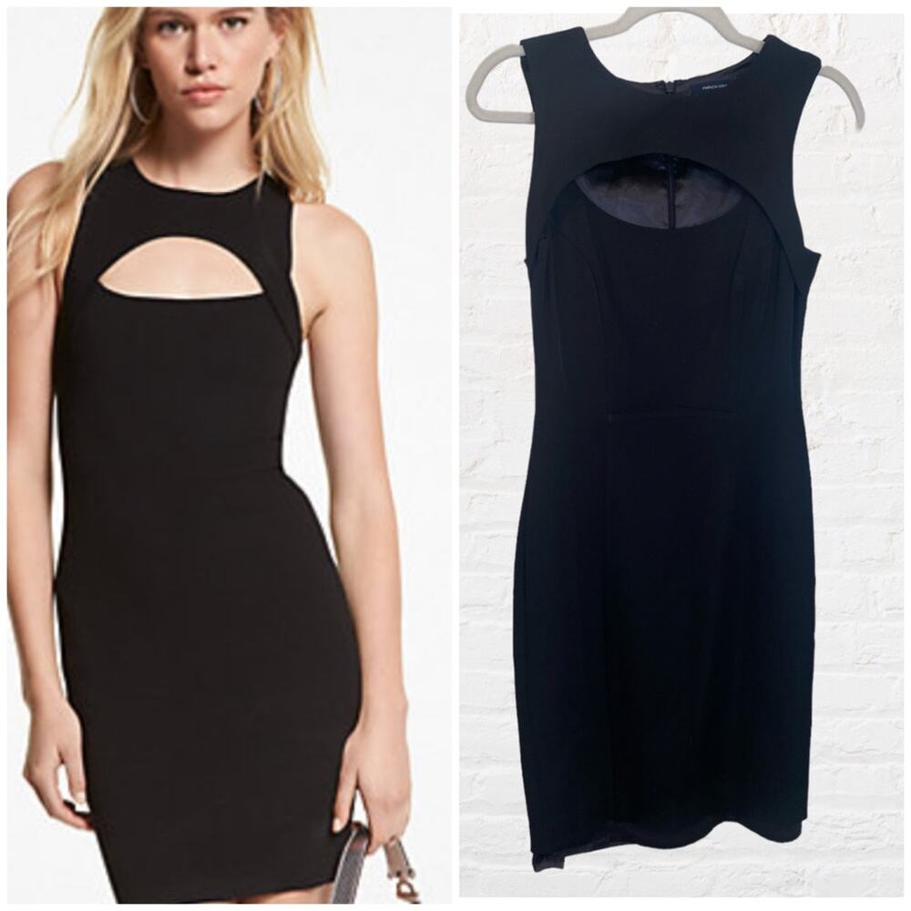 French Connection open cut out chest accent bodycon shift dress